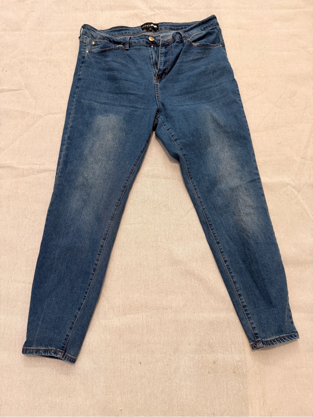 Fashion Nova Mid Rise Skinny Jeans Women's Blue Stretch Denim Plus Size 18